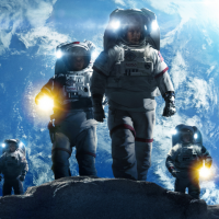 Astronauti stanou na povrchu Měsíce na novém plakátu