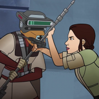 Zmražený Han Solo: Leia s Chewiem hledají pomoc u Maz Kanaty