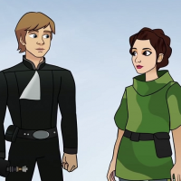 Luke a Leia pomáhají Ewokům nastražit pasti